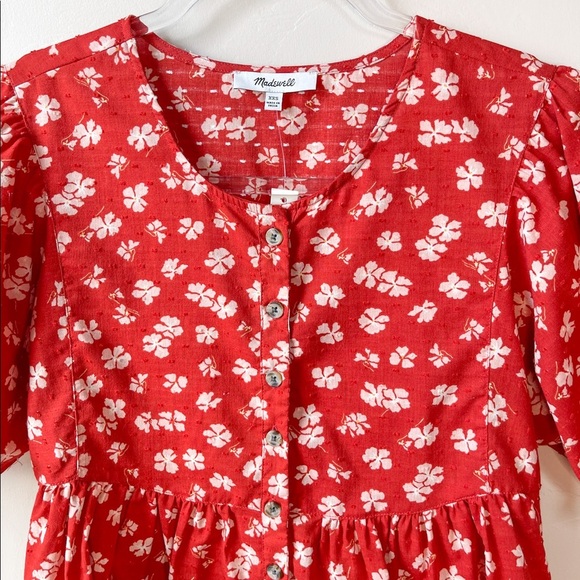NWT Madewell Puff-Sleeve Button-Front Top - Picture 4 of 11